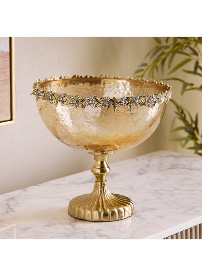Home Box Decorative Footed Bowl in Gold - Image 1